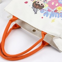 Sac fourre-tout en toile personnalisé avec logo imprimé, épais, pour étudiants, shopping, cadeau, été-automne, avec fermeture à fermoir