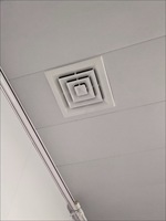 Diffuseur de plafond carré épaissi en ABS, grille d'aération 4 voies pour CVC, grille d'évacuation 350x350mm, découpe 300mm