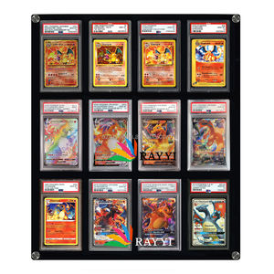 RAY YI Boîte de rangement transparente personnalisée avec protection UV, <span class=keywords><strong>pokemon</strong></span>, carte graduée Psaed 10, vitrine murale avec couvercle en acrylique - Product Image 1