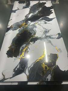 2025 현대 3D 대리석 PVC 벽지 광택 금 방수 부엌 체육관 욕실 거실 병원 벽 장식 쉬운 껍질 - Product Image 4