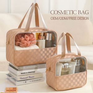 Wholesale Custom Large Capacity <b>Clear</b> Fashion PVC Cosmetic <b>Bag</b> for Makeup Travel <b>Toiletry</b> Storage - Product Image 1