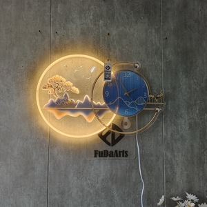 Horloge murale créative de luxe 62x37cm avec lumière LED nocturne, rétroéclairée, pour salon et salle à manger, livraison directe DDP WEEE - Product Image 5
