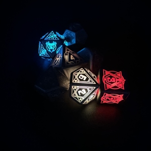 Ensemble de dés polyédriques personnalisés OEM ODM, dés électriques rechargeables par USB avec boîte de charge, dés DND lumineux, charge sans fil pour <span class=keywords><strong>RPG</strong></span> - Product Image 5