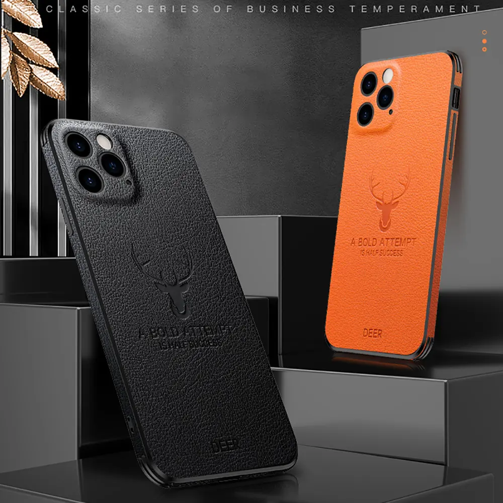 Unique Deer Cover Leather Deer Case For Phone 12 Pro Max 12 Mini Luxury Leather Cell Phone Case