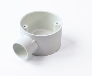Boîte de jonction unidirectionnelle en PVC blanc AC BJ 1 résistante aux flammes, tailles 20mm 50mm, norme BS EN 4706, sans couvercle - Product Image 5