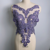 Appliques de corsage en strass faites à la main, à coudre, disponibles en plusieurs couleurs, pour mariages et fêtes