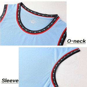 طقم قمصان كرة سلة مخصص بطباعة رقمية سريعة الجفاف بمقاسات كبيرة باللونين الأسود والأحمر زي كرة سلة مخصص للصيف - Product Image 3