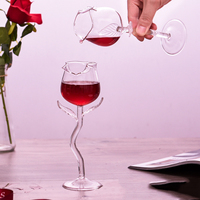 Verre à vin rouge rose, gobelet créatif en forme de fleur