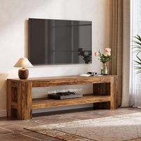 59 Zoll Rustikaler TV-Ständer für 55 60 65 75 Zoll Fernseher Medienkonsole mit Aufbewahrungsregalen Unterhaltungszentrum für Wohnzimmer