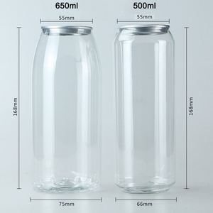 ขวดกระป๋องเครื่องดื่มโซดาพลาสติกที่มีปลายเปิดง่าย<span class=keywords><strong>500</strong></span> Ml 350 Ml PET ที่กำหนดเองโปร่งใสเครื่องดื่มสามารถ - Product Image 3