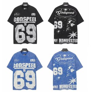 Camiseta Godspeed Talla Grande <span class=keywords><strong>para</strong></span> Jóvenes, 300G Algodón, Estampado Gráfico, Moda Urbana, Estilo Oversize, Streetwear de Alta Calidad - Product Image 3