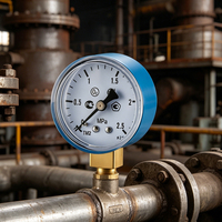 Radial Mount Bourdon Tube Pressure Gauge Electroplated Steel Case Brass Connection 2.5% Accuracy for Industrial Air Compressor