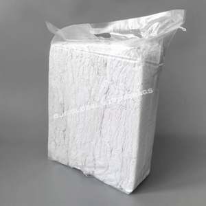 Chiffons de nettoyage blancs 100 % coton recyclé, boîte de 50 lb, chiffons en vrac blancs récupérés pour usage industriel - Product Image 1