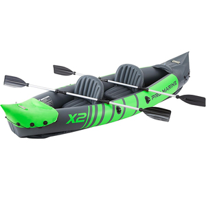 <span class=keywords><strong>Kayak</strong></span> gonflable en PVC pliable avec pagaie, siège et pompe à air – Radeau de pêche portable pour sports nautiques en extérieur - Product Image 1