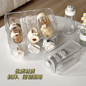 Transparent Cup Storage Rack Rectangle 1 Layer Standing Type Kitchen Cabinet <b>Organizer</b> Eco Friendly <b>Desktop</b> Holder - Product Image 2