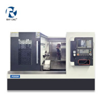 Torno CNC de Cama Inclinada Horizontal Automático FCK50, Máquina de Torneado de Metal de Alta Precisión para el Procesamiento de Piezas de Eje y Disco