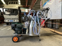 Machine à traire hybride portable à double alimentation 25L avec un seul ou deux seaux, pompe à moteur et moteur - Haute productivité, utilisation facile