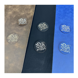 12X24 Faux Leatherette 0,8mm Grabado láser Cuero Espacios en blanco Hierro en parche con adhesivo - Product Image 1