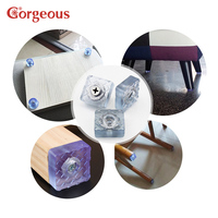 Pieds de table Pieds de meubles en métal Pieds en plastique Pieds de canapé de meubles Triangle transparent en plastique moderne magnifique K2481 Carton en PVC