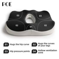 Coussin de siège ergonomique en mousse à mémoire de forme pour le coccyx, pour soulager les douleurs du coccyx, base antidérapante