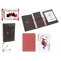 Cartes Ramino avec étui à coins carrés 15x10 cm, boîte en carton plastifiée portable pour 2 joueurs, jeux de poker et de bridge