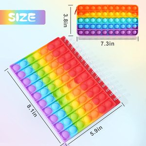 Pop It Pencil Case <b>Set</b> Bubble Silicone Simple Pencil <b>Box</b> <b>Fidget</b> Notebook Toys to Relieve Stress for Children and Adults - Product Image 2
