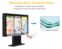 Pantalla LCD para Menús de 55 Pulgadas, 4K, IP65, Resistente al Agua, para Exteriores, con Soporte de Piso, Pantalla Doble/Triple, para Restaurantes y Autoservicio