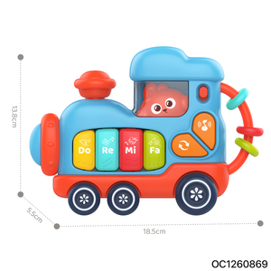 Jouet musical Montessori classique amusant avec clavier de dessin animé, jouet sensoriel lumineux pour <span class=keywords><strong>bébé</strong></span>, idéal pour le temps sur le ventre, pour filles de <span class=keywords><strong>1</strong></span> à 2 ans - Product Image 5