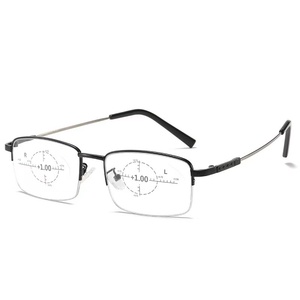 Lunettes de lecture <span class=keywords><strong>progressives</strong></span> multifocales intelligentes à zoom intelligent, à changement de couleur, carrées, en titane, avec mémoire, anti-lumière bleue, verres gris - Product Image 2