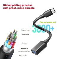 Câble de données USB C vers USB 3.0 femelle OTG, transfert de données rapide 5 Gbps, charge, câble Type-C vers USB pour téléphone portable, tablette, ordinateur portable