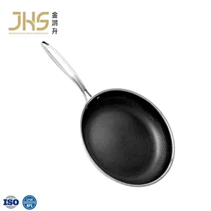 Wholesale Customization 304 Tri-ply Stainless Steel Frying Honeycomb Pan With Non-Stick Coating