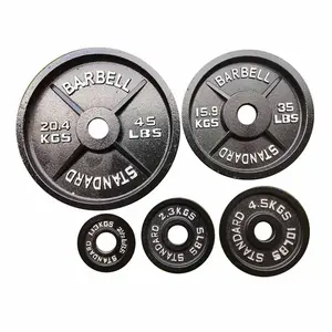 Fitness Competition Bumper Plates LB Weight Lifting 2 Inch Hole Solid Cast Iron Weight Plates