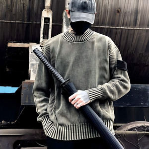 Maglione Casual da Uomo Personalizzato Lavaggio Vintage Oversize Girocollo in 100% Cotone Lavorato a <span class=keywords><strong>Maglia</strong></span> - Product Image 6