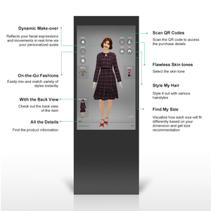 Vercon Tương Tác Thông Minh Đầy Đủ Chiều Dài Đứng Mặc Quần Áo 3D AR Ảo Phù Hợp Phòng Gương Với Spotify Âm Nhạc Thông Minh Quy Mô - Product Image 3