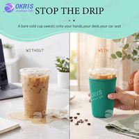 Manchons de tasse en néoprène vierges pour sublimation en gros, personnalisables DIY, pour gobelets isothermes 16oz 24oz 32oz, lavables et réutilisables, MOQ 100 pièces