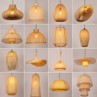 Lampes suspendues en bambou naturel tissé à la main, best-sellers japonais, pour restaurant, hôtel, café, lustre en rotin