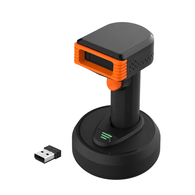 Professional 2D Wireless Barcode Scanner 1D/2D QR Payment Code Reader Charging Base POS Retail USB2.0 Interface 2.4G Wireless
