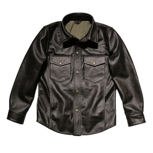 Camicie Unisex in <span class=keywords><strong>Pelle</strong></span> Bovina Personalizzate in Fabbrica OEM Economiche Stile Smart Casual con Colletto Reversibile - Product Image 1