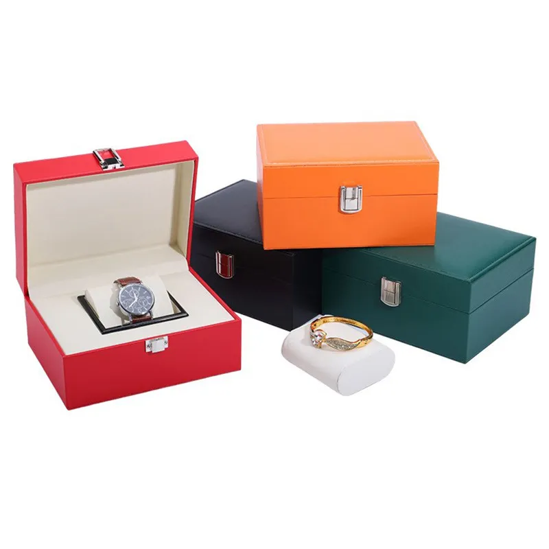Nuova scatola di lusso da donna regalo in metallo con fibbia in pelle leggera per orologi