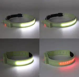 Multi Functional Strong Light Sports Arm Light Intelligent Sensing USB Charging Sensing COB Silicone Fluorescent Headlights
