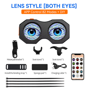 ไฟเตือนความปลอดภัยแบบ LED หลายโหมด ชาร์จซ้ำได้ พร้อมไฟท้ายจักรยานแบบไดนามิก Devil Eyes ด้านหน้าและด้านหลัง ควบคุมผ่านแอป - Product Image 5