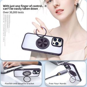 Coque de téléphone magnétique avec anneau magnétique pour iPhone 16 Pro Max, structure intégrée en alliage de zinc PC + TPU, protection de l'appareil photo - Product Image 5