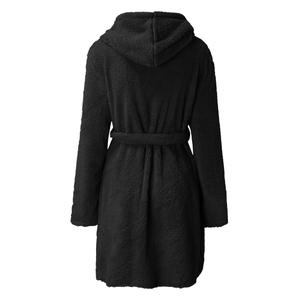 Women Bath Robe Winter <strong>Fluffy</strong> Plush <strong>Pyjamas</strong> <strong>Ladies</strong> Sexy Hooded Dressing Solid Color Gown Warm Bathrobe Female Home Clothing - Product Image 6