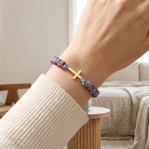 YueTong Oro Croce Braccialetto di Fascino Multi Colore <span class=keywords><strong>Jaspers</strong></span> Borda il Braccialetto Intrecciato Amicizia Braccialetto di Perline Amante Commercio All'ingrosso Dei Monili - Product Image 5