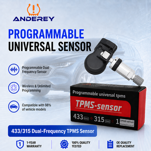 ANDEREY Nouveau capteur TPMS universel programmable 315/433 MHz, capteur de surveillance de la pression des pneus, 1 an de garantie, compatible avec 98 % des véhicules - Product Image 4