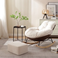 Fauteuil coquille d'œuf pour adulte, canapé décontracté et confortable, fauteuil inclinable Hilton Penguin avec fonction de bascule, mobilier moderne en métal léger pour chambre à coucher et maison
