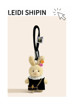 Porte-clés Lapin en Peluche Kawaii au Design Anime, Breloque de Sac Mignonne, Jouet en Peluche Doux pour Filles, Pendentif Durable pour Sac à Dos