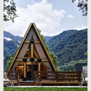 Moderna Villa Prefabricada de Lujo con Estructura de Acero en Forma de A, Impermeable, Casa Pequeña al Aire Libre, Tienda, Cabaña - Product Image 6