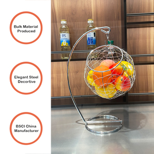 Metal <strong>Wire</strong> Table Decoration Countertop Stand <strong>Hanging</strong> Swing Bowl Holder Vegetables Fruit <strong>Basket</strong> for Suppliers - Product Image 2