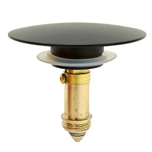 Tapón de Drenaje de Agua de Tipo Empuje de ABS Negro con Cabeza de Hongo, Accesorios de Drenaje de Panel para Lavabo, Núcleo de Cobre Tipo Bala - Product Image 1